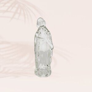 Vintage Clear Glass Nativity Piece - Wise Man Figure 4"
